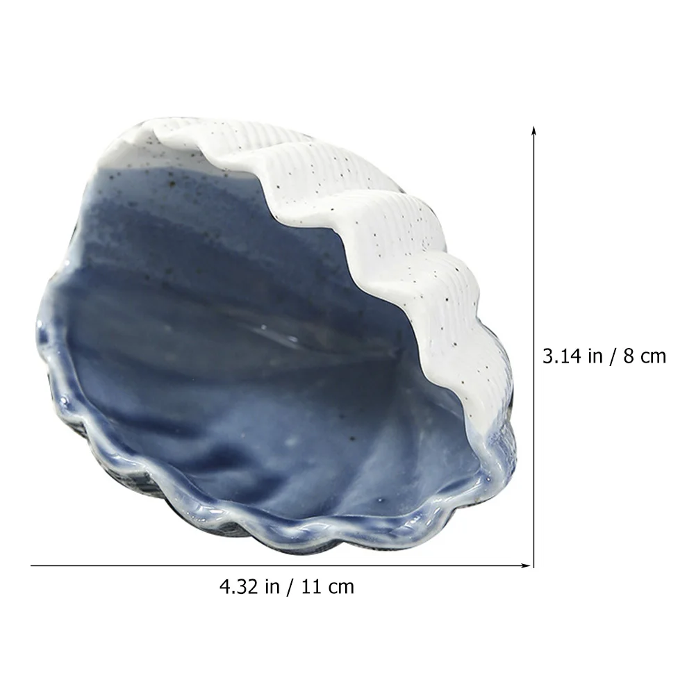 

Home Decor Desktop Storage Box Ceramic Jewelry Tray Ornament Sea Shell Trinket Holder Girl Organizer Display Stands Travel