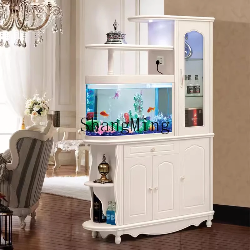 

CL room porch cabinet fish tank partition paint door hall screen interval pastoral simple cabinet storage