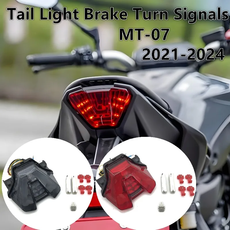

Аксессуары для мотоциклов для Yamaha MT 07 MT07 MT-07 2021 2022 2023 2024, светодиодный задний фонарь, встроенный задний фонарь указателя поворота