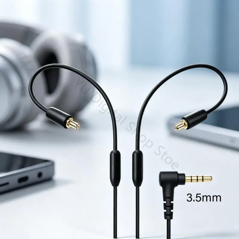96BA Flexibles Kopfhörer-Ersatzkabel mit 3,5 mm rechtwinkligem Stecker, für LS40 LS50 LS60 LS70, 47,24-Zoll-Kabel für Zuhause – Detail 4