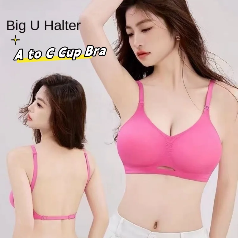 

Sexy bra big U backless small breasts show large flared show waist thin hot girl comic book breast type bra