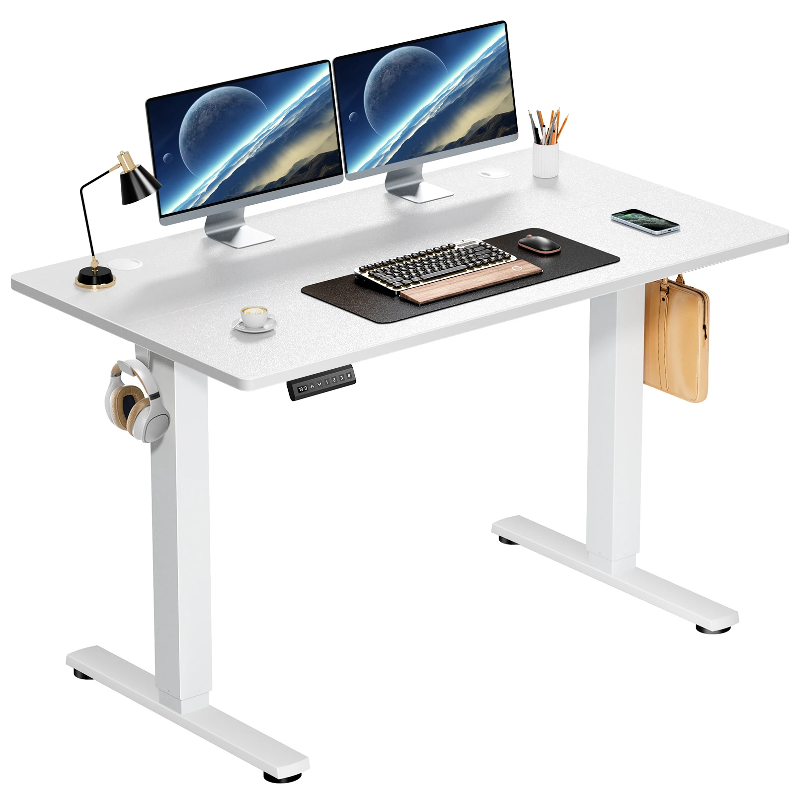 JHK Electric Standing Desk Height Adjustable 40x24 Inch Stand Up Sit Stand Computer Desk Workstation