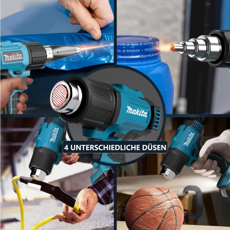 Макита 550 ° Тепловая пушка с контролем температуры C, беспроводной ручной фен со светодиодным дисплеем, паяльная термовентилятор, новинка 18 В