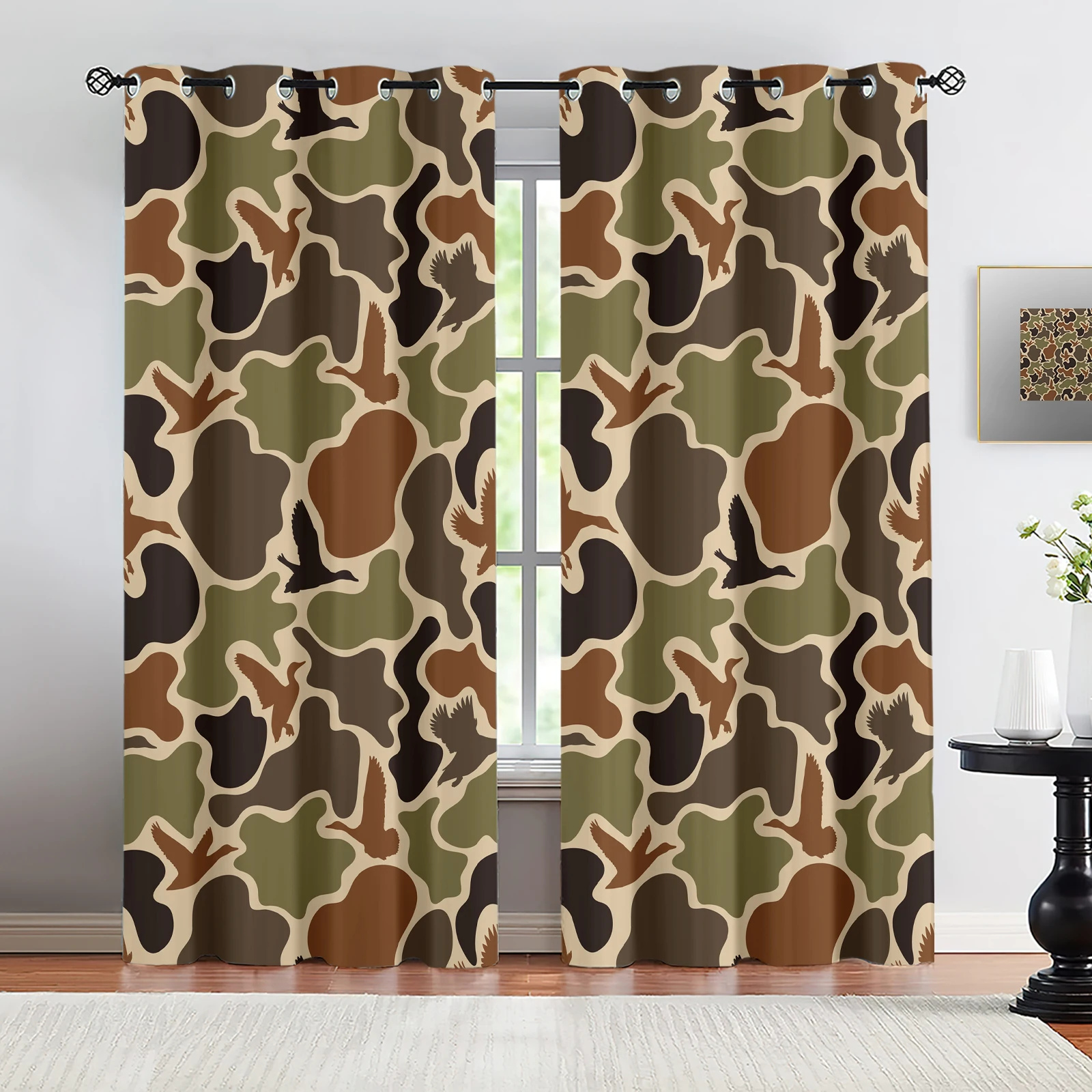 

Camouflage Pattern Curtains for Bedroom Living Room Balcony All Season Curtain Adults Bedroom Decoration Window Blackout Curtain