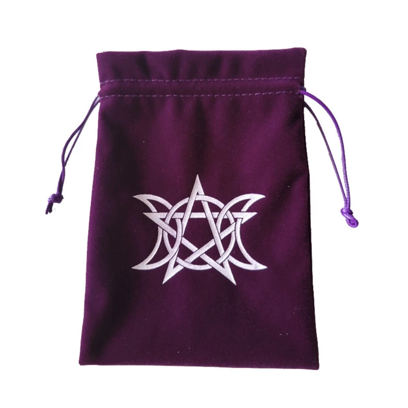 Tarot Pad Metaphysical Witch Altar Divination Pendulum Divination Tablecloth Prop Board Game Flannel Jewelry Storage Bag