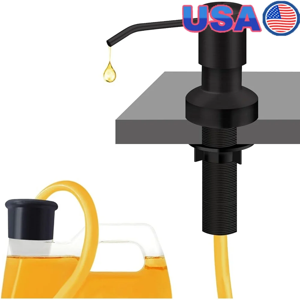 

Встроенный дозатор мыла для раковины, комплект удлинительных трубок для кухонной столешницы, простая установка, не разливается, бесплатная заправка, защита от утечек, нержавеющая сталь