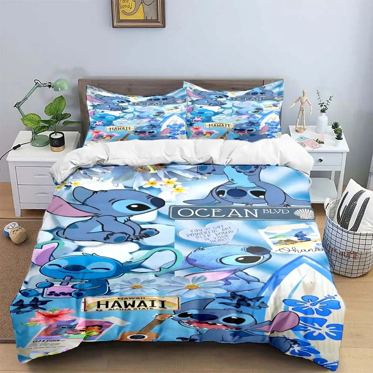 Cartoon Character S-S Printing Three Piece Bedding Set Duvet Cover Comforter Bed Single Twin  Youth Kids Girl Boys Gift