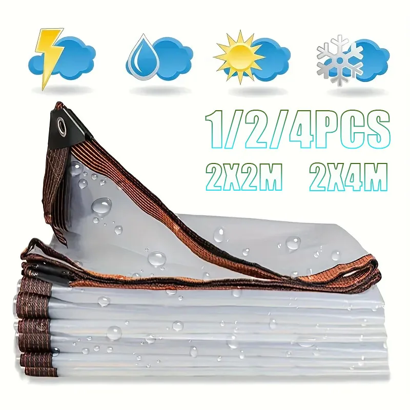 1–4 Stück transparente Folie, verdickte, wasserdichte Regenabdeckung für Pflanzen, Blumen, Frostschutz, Isolierung für Gewächshäuser im Freien