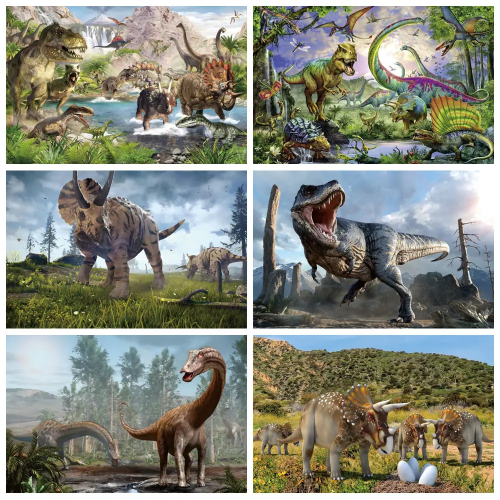

Dinosaur Theme Backdrop for Kids Birthday Cartoon Boys 1st Birthday Party Decor Baby Shower Photo Background Photography Props