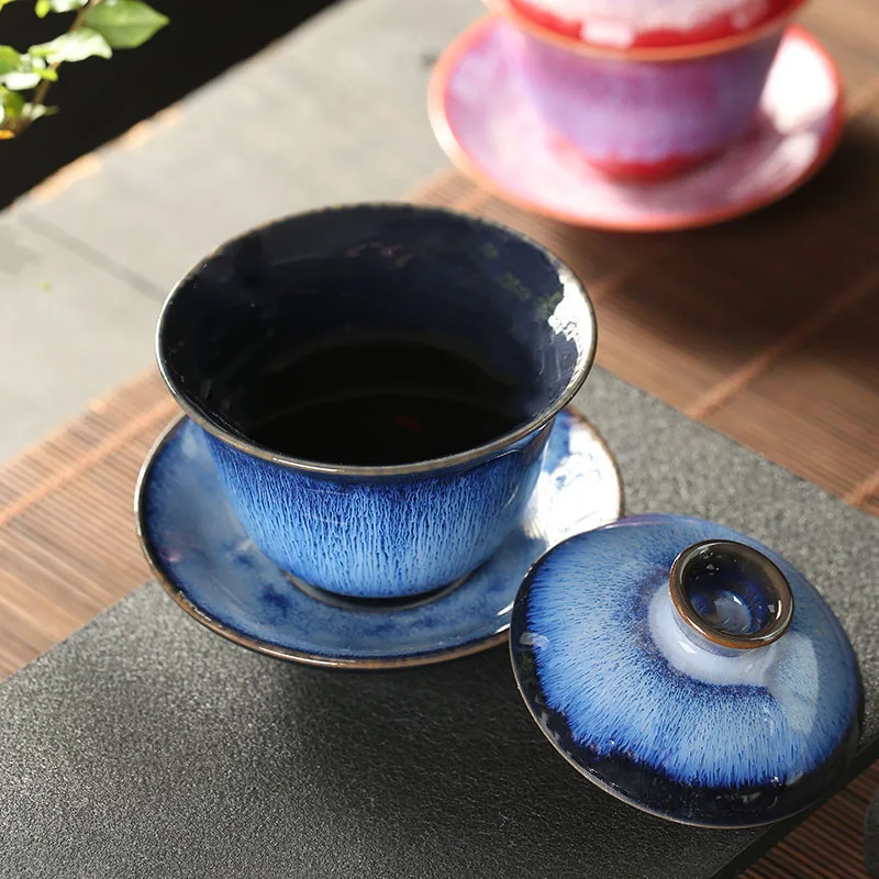 Картина 6: Винтажная керамика, чайные чашки Gaiwan Kungfu, чайная чаша с крышкой, бытовая кухонная чайная посуда, аксессуары для церемонии, портативный чайный сервиз
