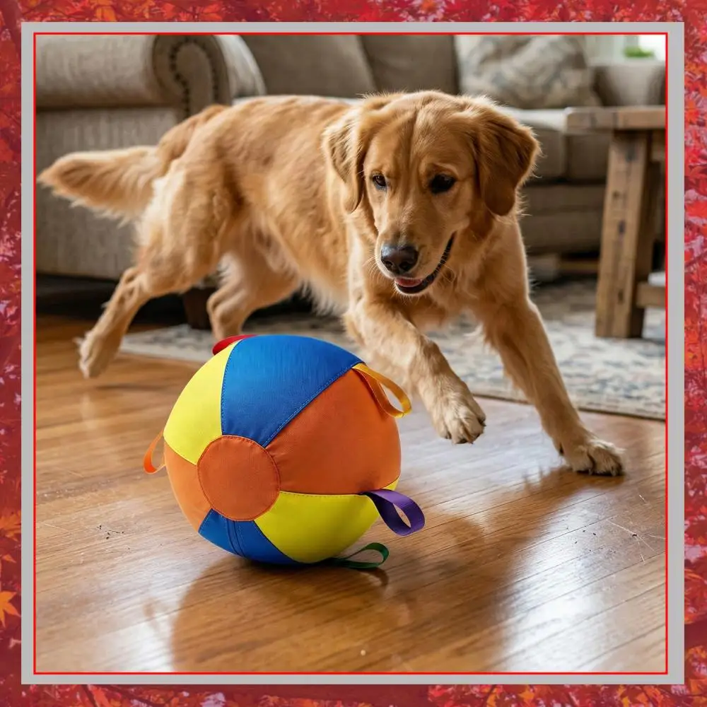 

Calming Jumbo Ball Tear-Resistant Chew Resistant Fabric Dog Ball Self Play Dog Toy for Medium Large Dogs Golden Retriever