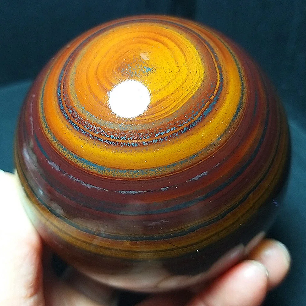 

Natural Iron Tiger Eye Gemstone Sphere, With Healing Properties, Energy Gemstone, Suitable For Home And Office Decoration, Demag