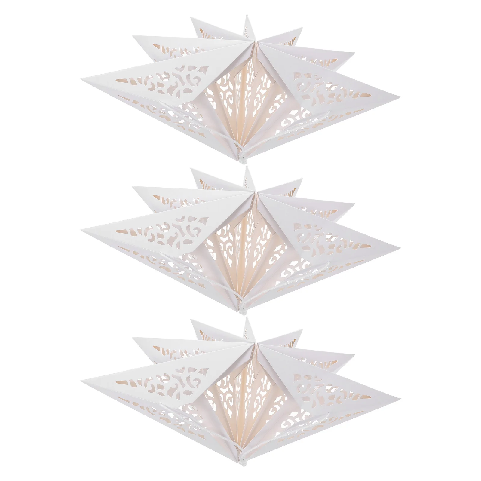 

3Pcs Foldable 7 Pointed Star Paper Lantern Hanging Lampshades Christmas Wedding Holiday Party Indoor Star Decoration
