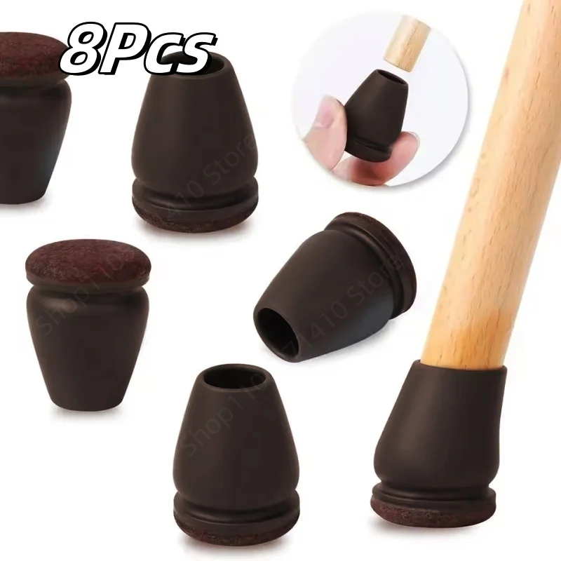 8Pcs Silicone Chair Legs Pads Non-Slip Felt Chair Feet Caps Furniture Floor Protectors No Scratches Reduce Noise Home Decor