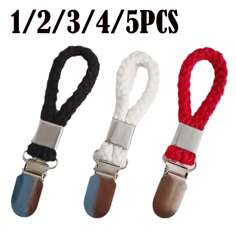 Bathroom Towel Clips Braided Multipurpose Cloth Hanger Bathroom Cotton Loop Towel Clip  Metal Clamp Kitchen Home Storage