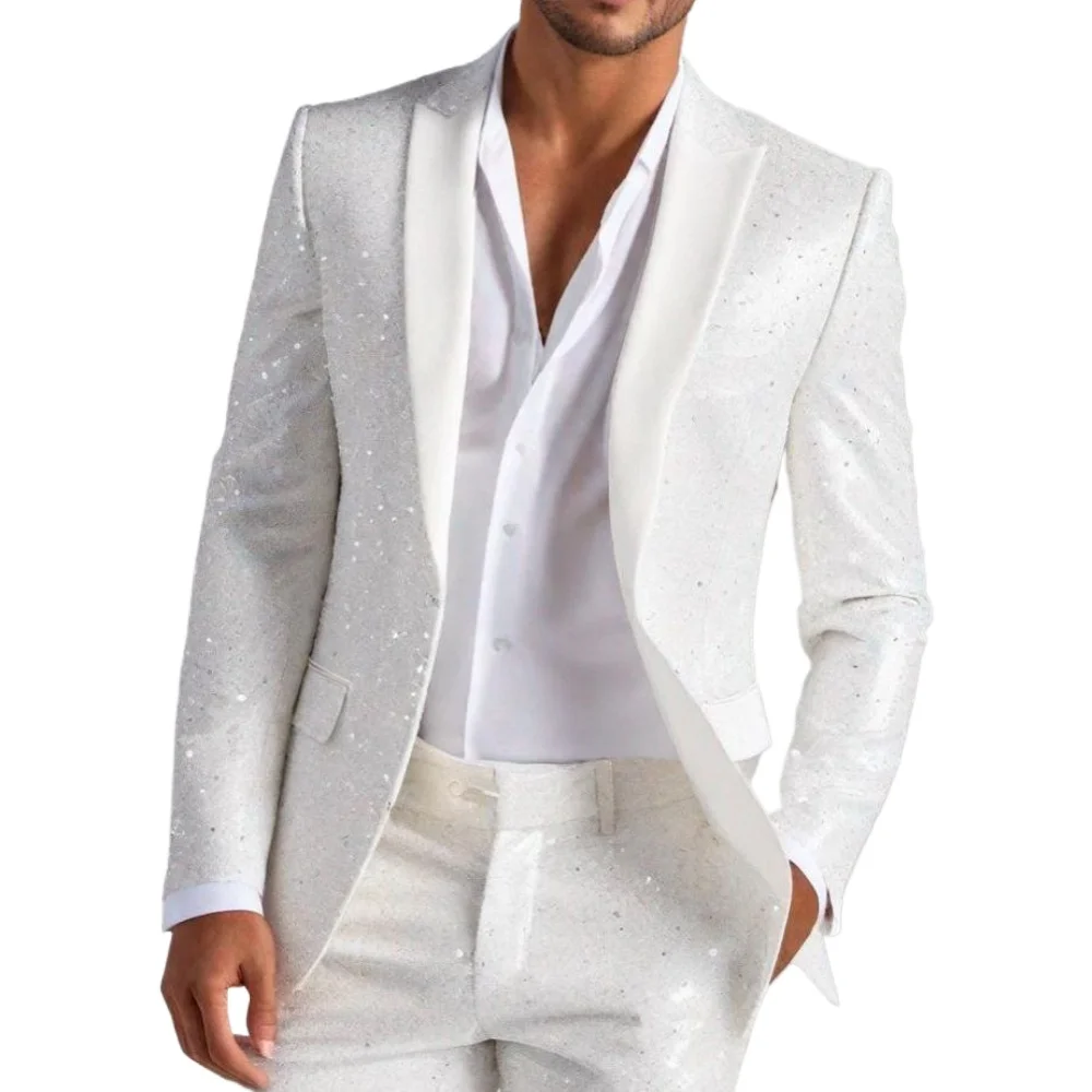 Men\'s Casual Jacquard Blazer Jacket Business Formal Coat Slim Fit Single-Breasted Notched Lapel Jacket Versatile For Business