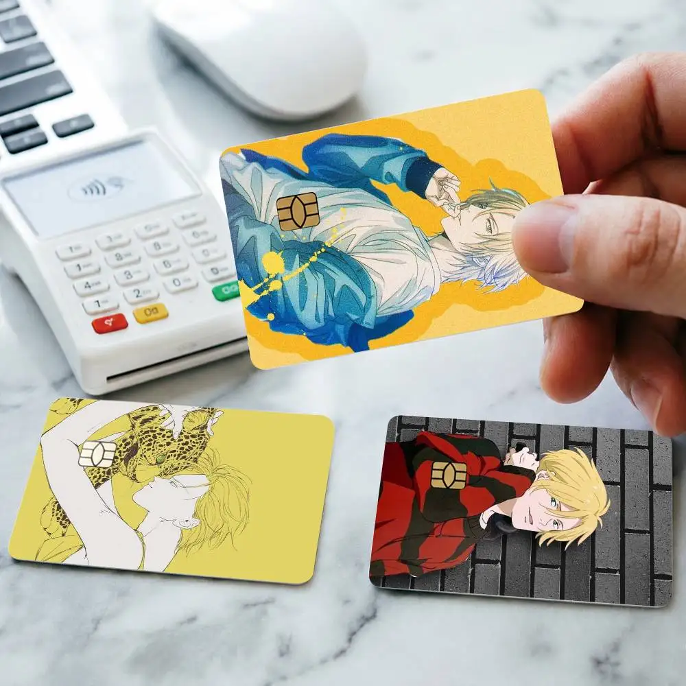 A-Anime BANANA FISH Ash Lynx Credit Card HD Stickers Small Chip Waterproof Sticker Game Card Decal Gift view 2