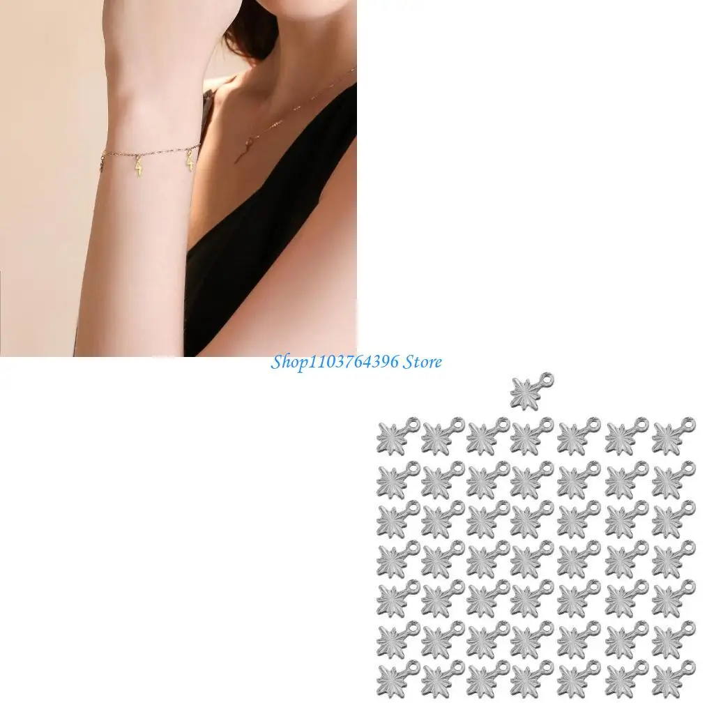 

50pcs Elegant Stainless Steel Charm for Fashionable Jewelry Bracelet Accessories