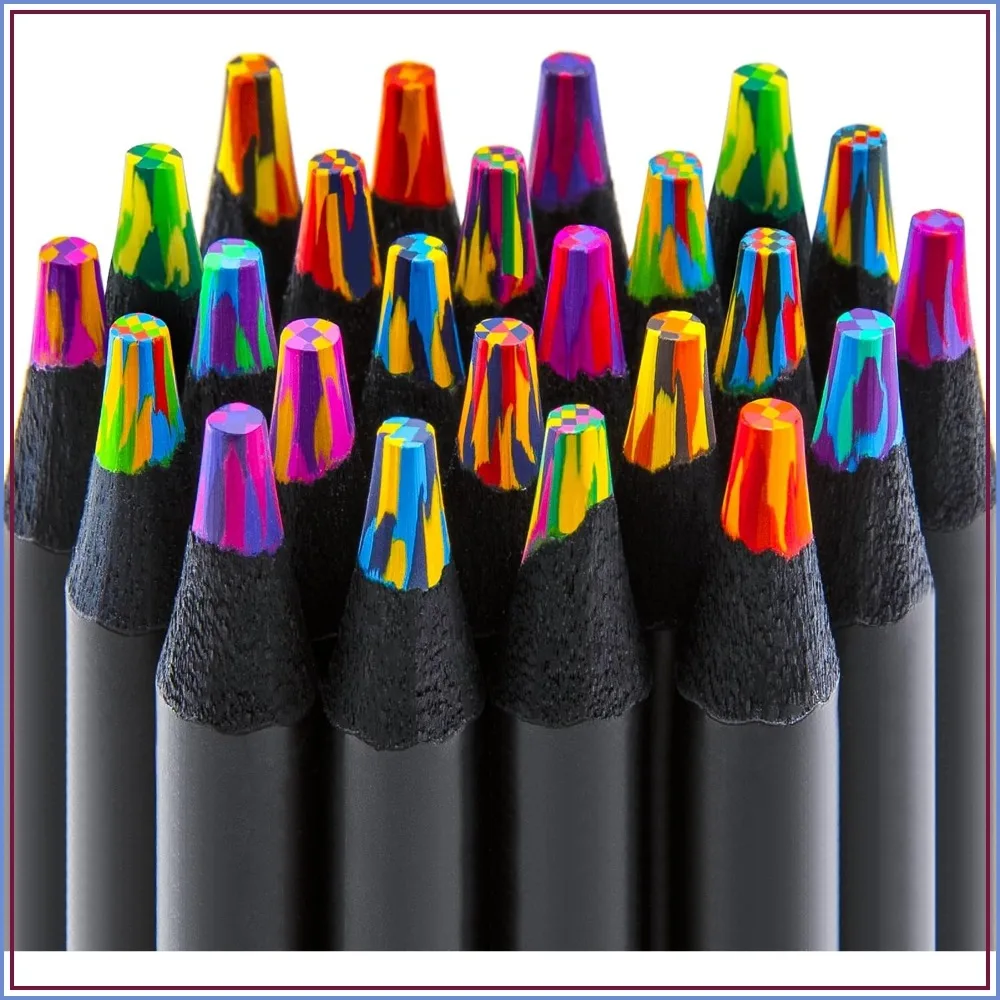

24 Rainbow Colored Pencils for Teens, Cool Art Supplies, Fun Gift Ideas