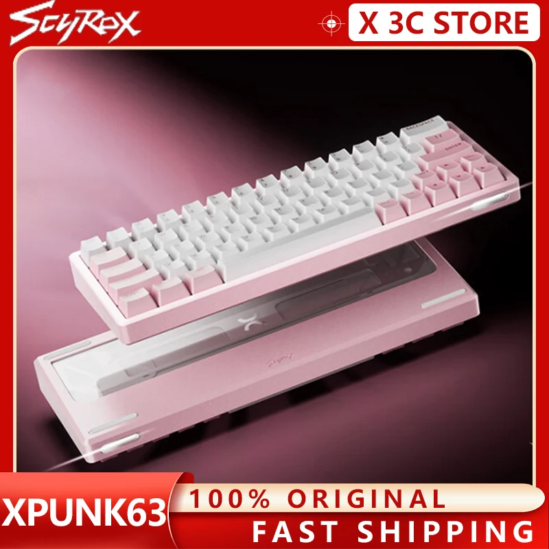 

NEW SCYROX Xpunk63 Magnetic Switch Mechanical Keyboard Wired 8K 0.01RT Aluminum Alloy Customized Gaming Keyboards PC Accessories
