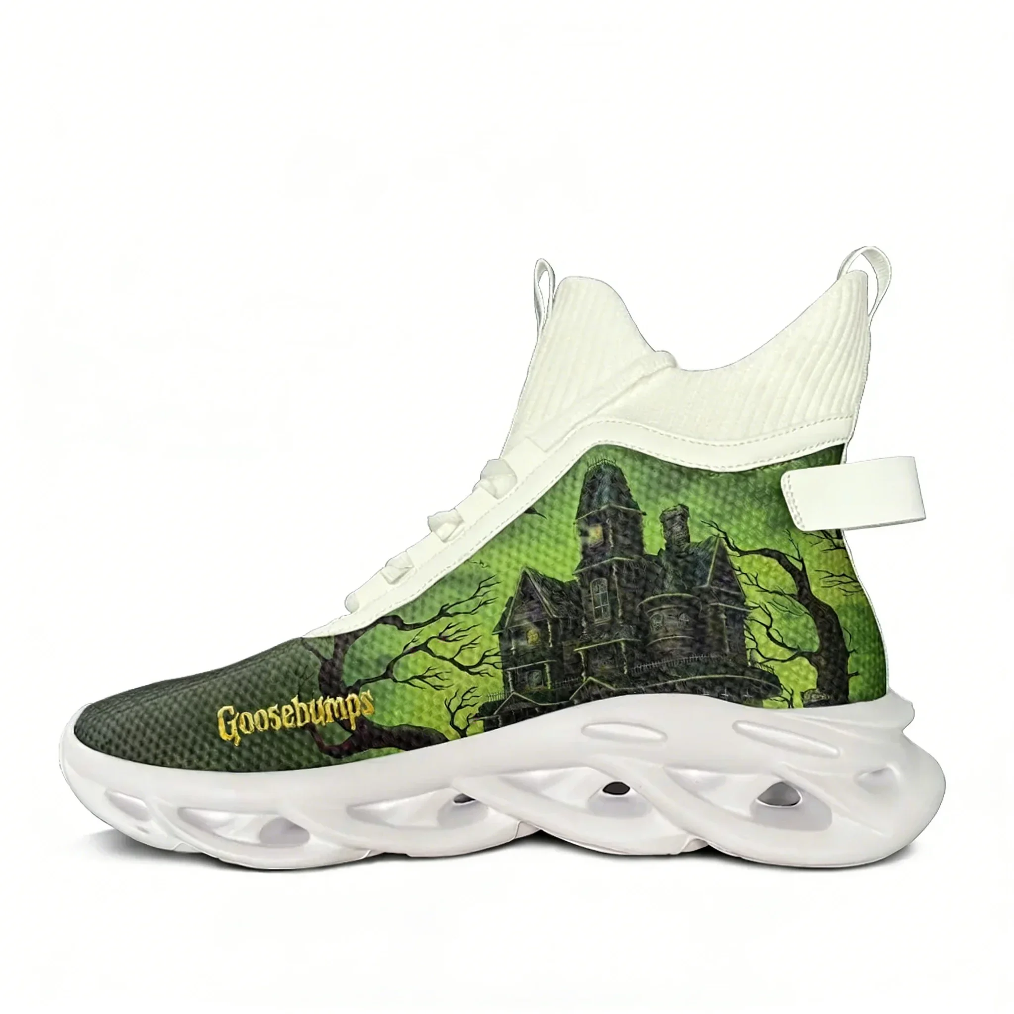 

Кроссовки Goosebumps High Top Flats для мужчин, женщин и подростков, модные кроссовки высокого качества, персонализированная повседневная обувь, обувь на заказ