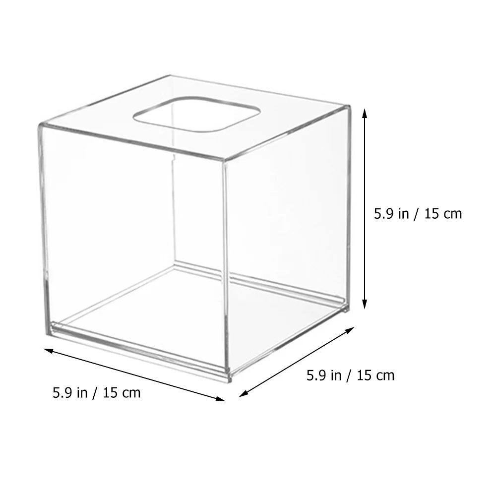 

Transparent Acrylic Tissue Box Holder Clear Napkin Dispenser Simple Style Elegant Design for Home Office Desktop Decor