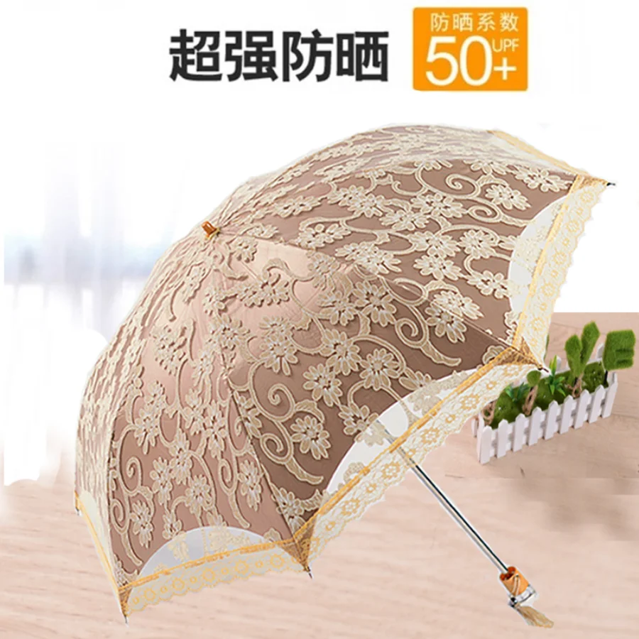 Women Umbrella Parasol Lace Uv Double Layer Luxury Umbrella Big Uv Protection Ultra Light Aesthetic Upf50 Paraguas Umbrellas