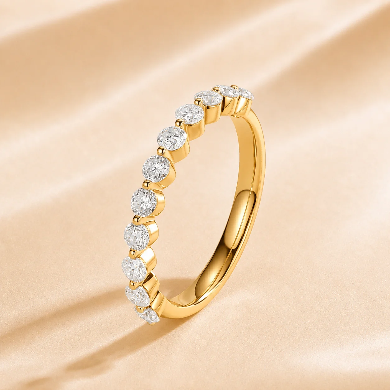 

Custom Lab Grown Diamond 9K 14K Gold VVS Clarity D Color Engagement Anniversary Promise Wedding Ring for Women