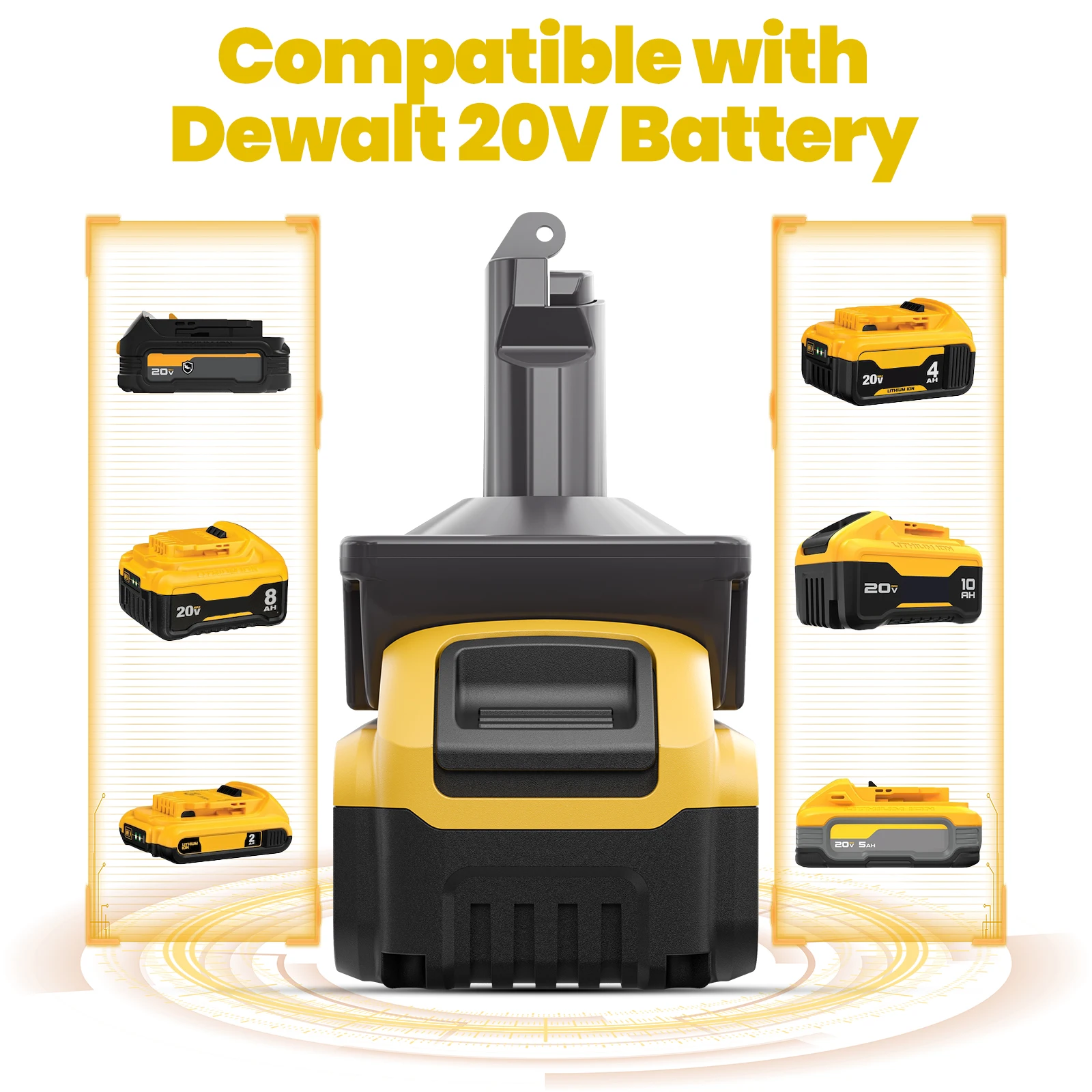 Turpow For Dewalt DCB200 Battery to Dyson V6/V7/V8 Battery Adapter with Dyson V6 V7 V8 Series Lithium Tool Batteries Adapter