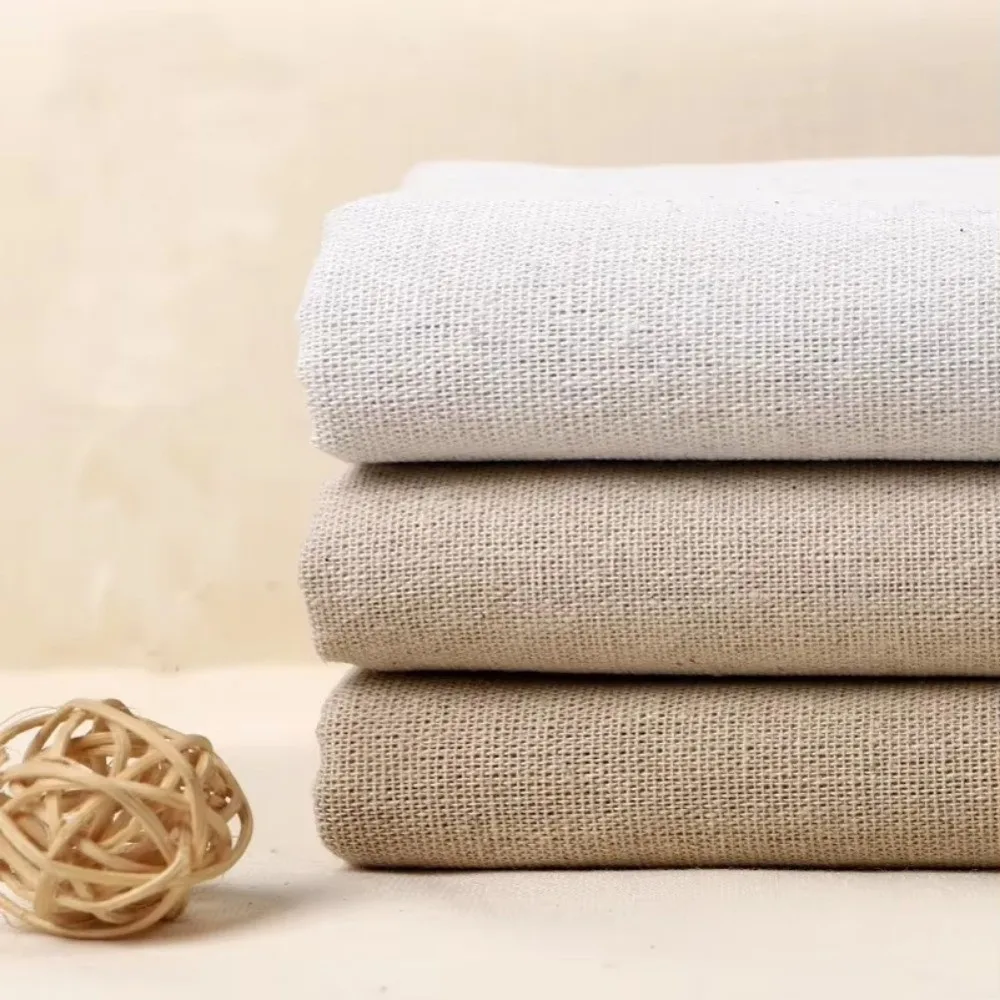 Retro 150*100cm Cotton Linen Fabric Solid Color Patchwork Sewing Fabric Handmade Raw Cloth For Cushion Cover Tablecloth