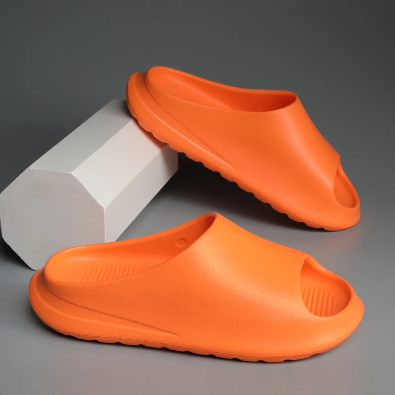

Летние оранжевые мужские тапочки, мягкие мужские тапочки на платформе из ЭВА 5 см, нескользящие модные шлепанцы, мужские домашние тапочки, chanclas de hombre