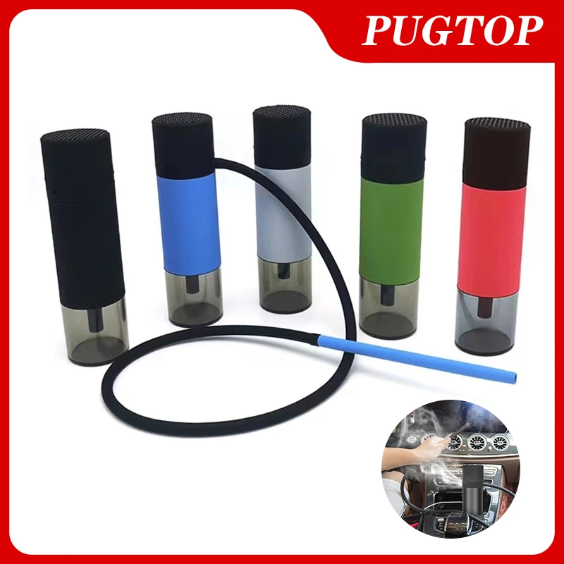 PUGTOP Portable Car Hookah Set with Silicone Hose Mini Shisha for Outdoor Travel Mobile Shisha Narguile Chicha Cachimbas