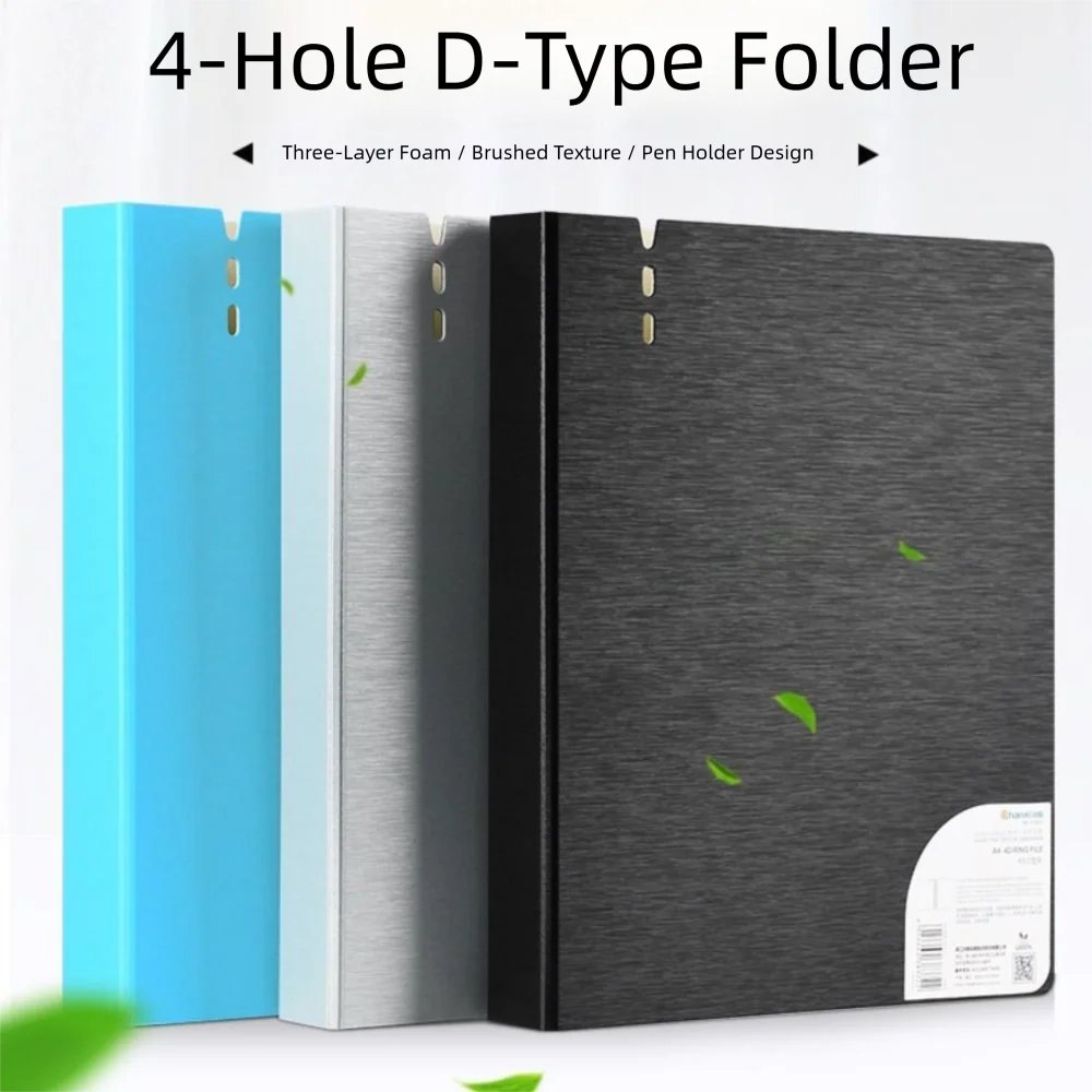 

New PP A4 File Folders 4 Hole Waterproof Binder Folders D-Shaped Binder Loose-leaf Folder School Supplies