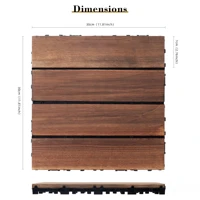 30Pcs Anti corrosion wood flooring, outdoor carbonized wood flooring, balcony, household courtyard flooring, splicing waterproof 2