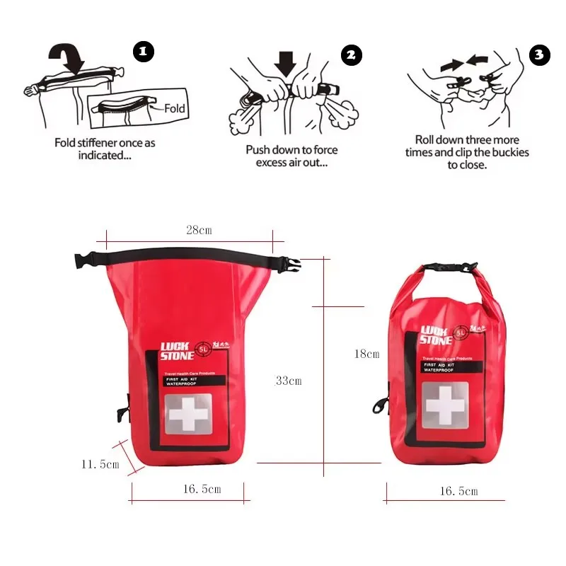 New Portable 5L Waterproof First Aid Bag With Shoulder Strap Outdoor Survival Emergency Kits For Outdoor Camp Hiking Fishing