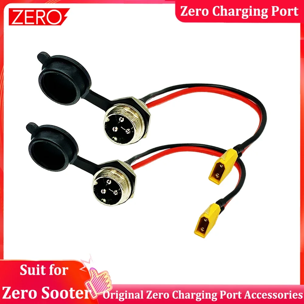 Original ZERO Accessories Zero Charging Port Universal 3 Pins Charger Port Part for ZERO 8 9 10 8X 10X 11X Electric Scooter