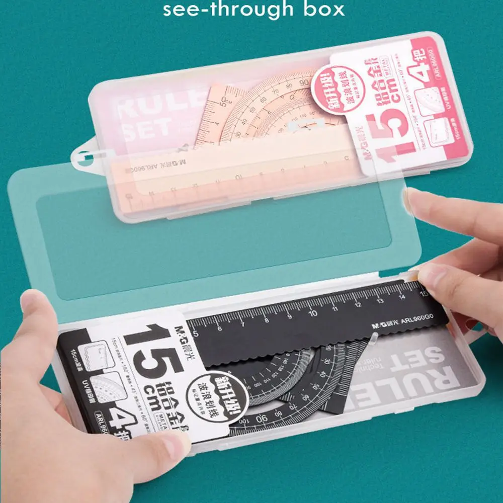 Multifunction Durable Maths School Office Geometry Drafting Supplies Examination Stationery Metal Rulers Aluminium Ruler Set