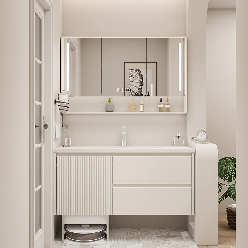 

cabinet combination ceramic integrated basin can be placed sweeping robot base station washing table bathroom cabinet