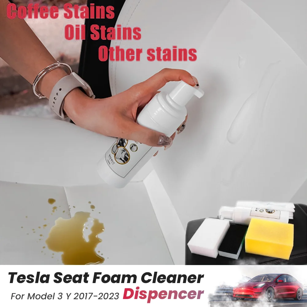 ModelY 150ml Multi-Purpose Foam Cleaner 2023 Tesla Model3 Seat Leather Surface Automotive Interior Wash Maintenance Spray ModelS