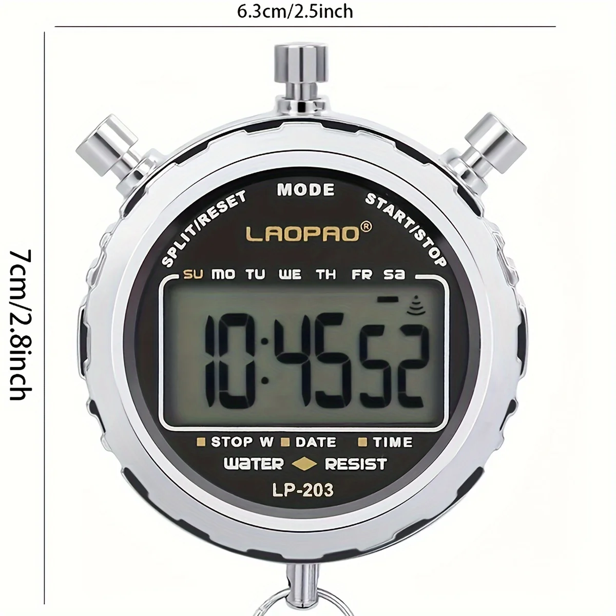 Stopwatch, 1/100th Rainproof Digital Timer For Sports, Competition, Coach, Referee, Training, Timing