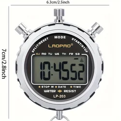 Stopwatch, 1/100th Rainproof Digital Timer For Sports, Competition, Coach, Referee, Training, Timing