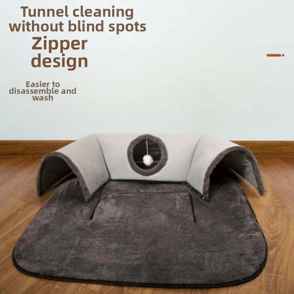 

Warm Non-Slip Base Cat Tunnel Bed U-shaped Removable Washable Cat House Anti Dirty Pet Tunnel Pet Supplies