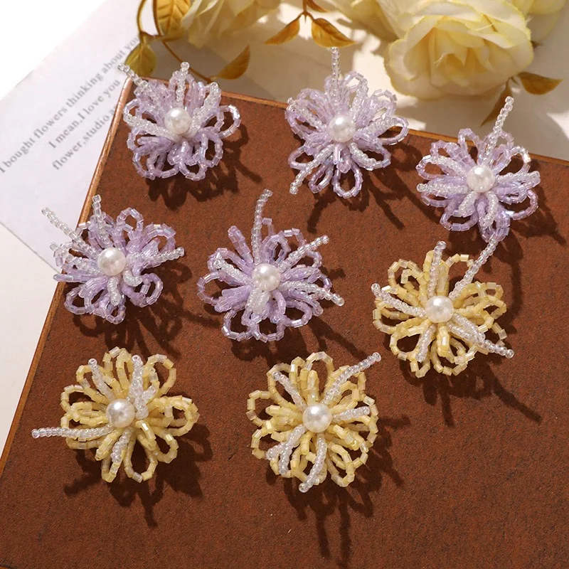 最小-20-ピース-ロットカラーガラスアクリルビーズ装飾手作り漫画花の形花柄-diy-ジュエリー衣類ヘアアクセサリー