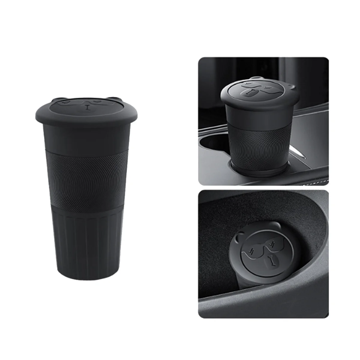 Car Central Control Trash Can Cup for Tesla Model 3 Highland 2024 Silicone Storage Box Interior Accessories