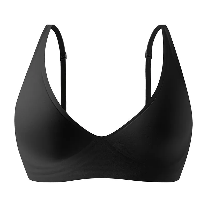 Original Deep V Neck Liquid Foundation Jelly Bra Seamless Wire-Free Anti-Sagging Breathable Women's Gathered Underwear