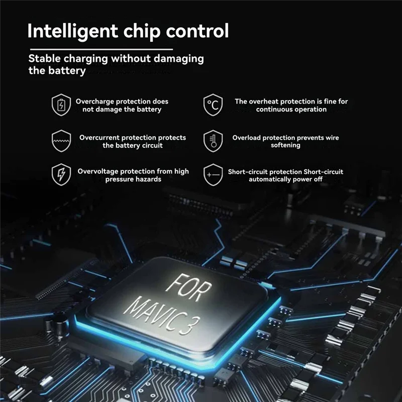 شاحن بطارية ذكي سريع AA60 لـ DJI Mavic 3 محور شحن بشاشة رقمية لملحقات الطائرة بدون طيار