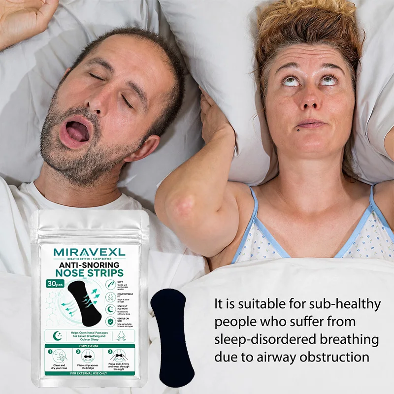 Nasal Strips Anti Snoring 30 Count Nose Vents Sleep Aid Snore Stopper Reduce Nasal Congestion Comfortable Fit All Night Wear