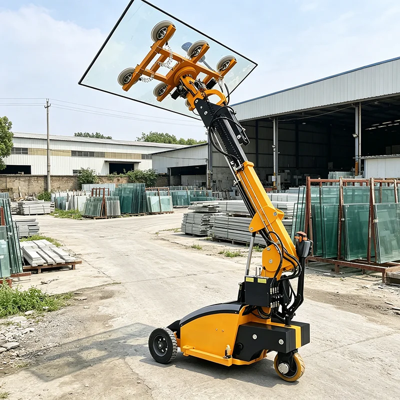 300-500kg Vacuum Glass Lifter Robot Remote Control Suction Cup Lifter Vacuum Wheel Forklift Mounted Glass Installation Crane