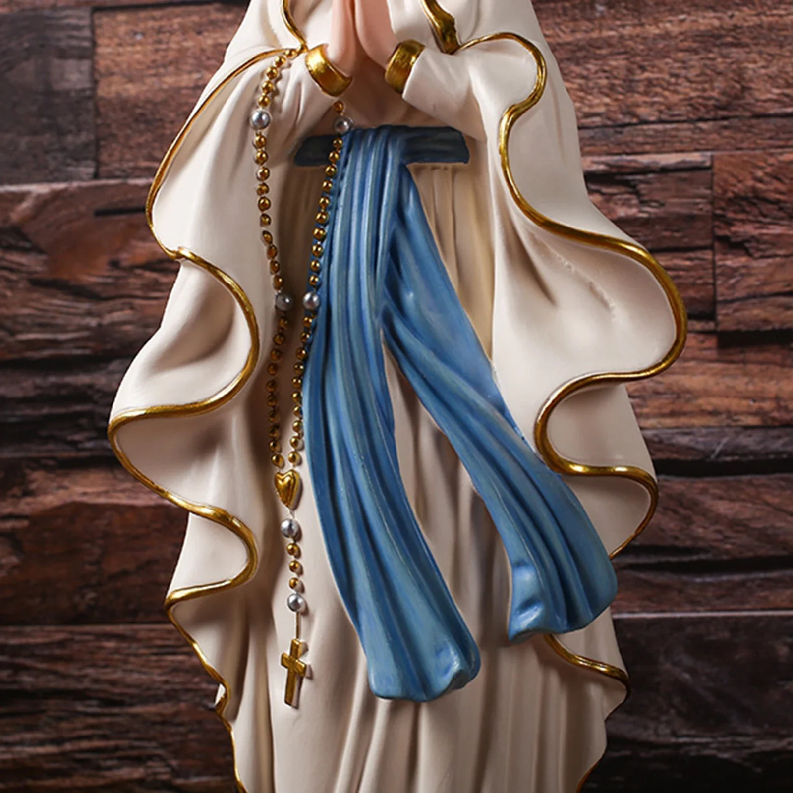 22cm Height Catholic Resin Madonna Virgin Mary Statue Figure Handmade Figurine Religious Wedding Gift Xmas Desktop Decoration