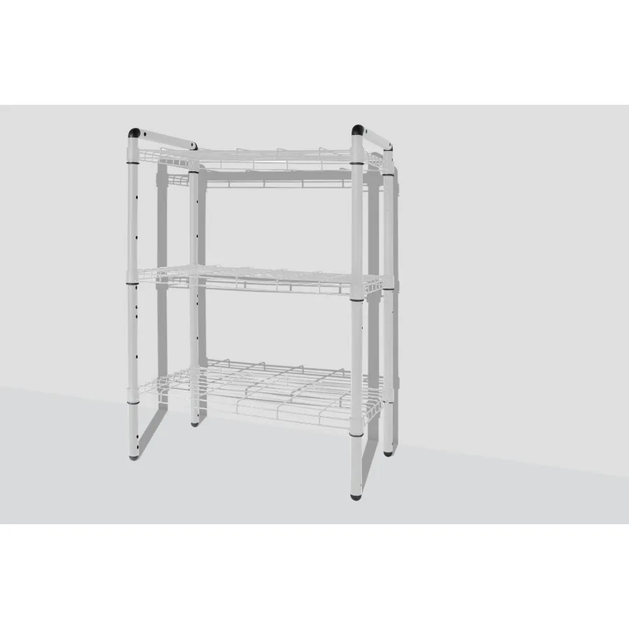 

Металлическая 3-ярусная стеллажная система Delta для хранения и организации пространства в подвале, гараже, кладовой или домашнем офисе, прочная белая металлическая рама с регулировкой.